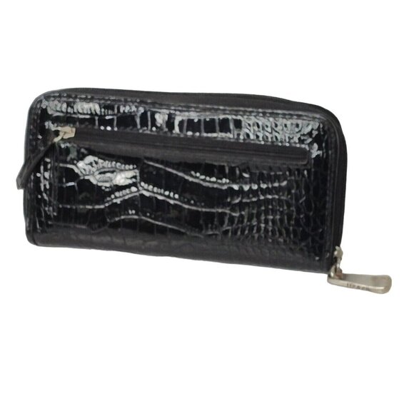 Liz & Co Checkbook Card Wallet Croc Embossed Zipper Closure Faux Leather - Picture 4 of 7